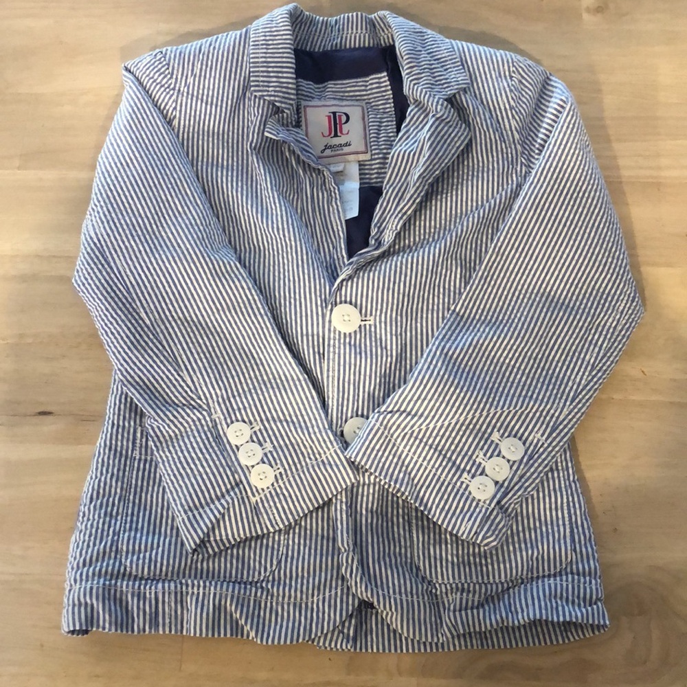 Jacadi Paris boys seersucker blazer size 6Y